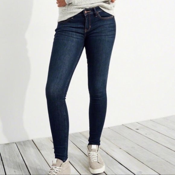 Hollister Denim - Hollister dark wash skinny straight leg jeans size 5S W27 L29